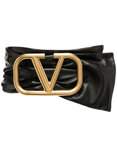 Shop Valentino Vlogo Waist Belt In Black