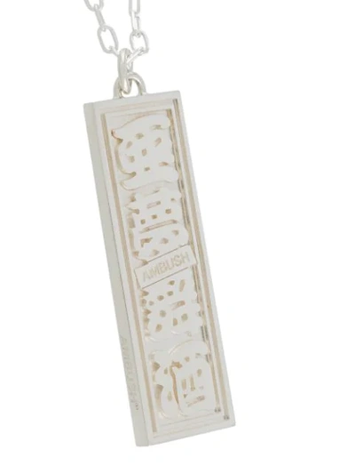 Shop Ambush Ofuda Pendant Necklace In Silver