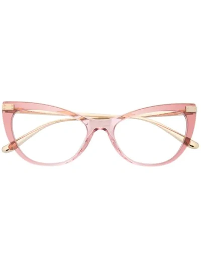 Shop Dolce & Gabbana Cat-eye Glasses In Gold