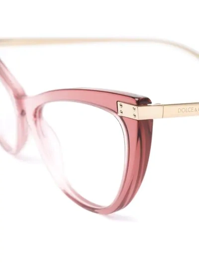 Shop Dolce & Gabbana Cat-eye Glasses In Gold