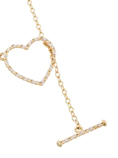 Shop Yvonne Léon 18kt Yellow Gold Heart Diamond Necklace