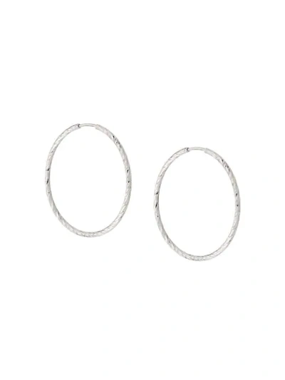 Shop Maria Black 14kt White Gold Liv 35 Hoop Earrings In Silver