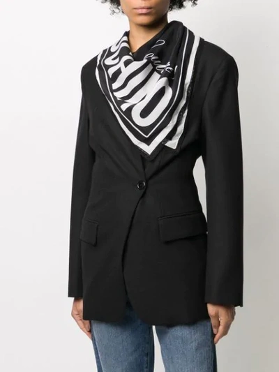 Shop Moschino Couture Logo Scarf In Black