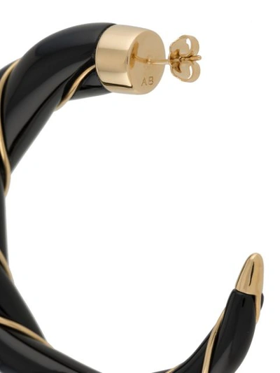 Shop Aurelie Bidermann Diana Creole Earrings In Black