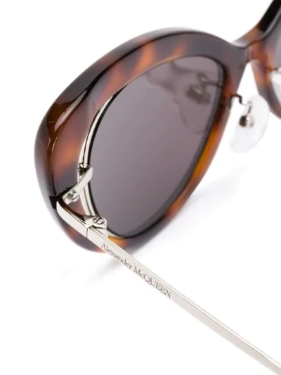 Shop Alexander Mcqueen Cat Eye Frame Sunglasses In Brown