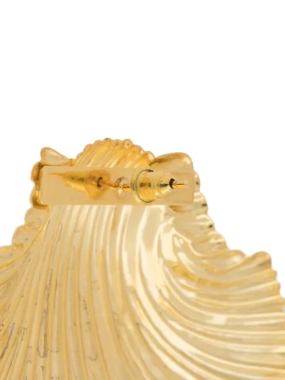 Shop Atu Body Couture Oversized Shell Earrings In Gold