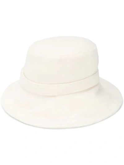Alberta Ferretti Bucket Hat With Logoed In White