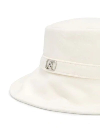 Alberta Ferretti Bucket Hat With Logoed In White