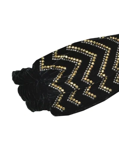 Shop Pinko Crystal Embellished Turban In Black