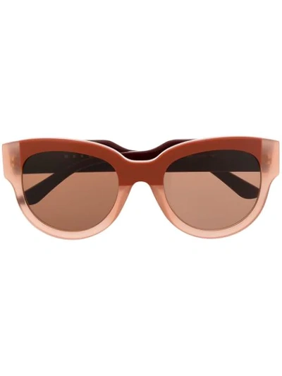 Shop Marni Eyewear Two-tone Cat Eye Sunglasses In Red