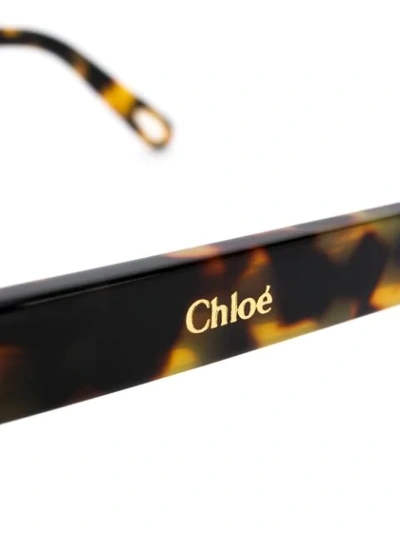 Shop Chloé Willow Square-frame Sunglasses In Brown