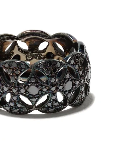 Shop Loree Rodkin Diamond-encrusted Interlocked Ring In Silver