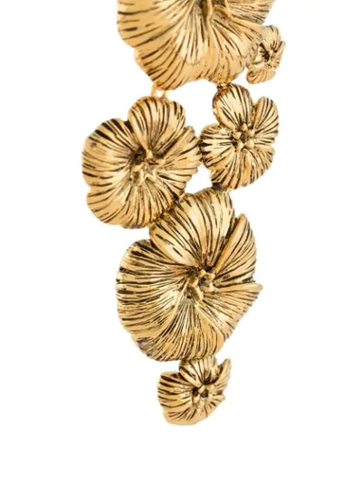 Shop Aurelie Bidermann Pansy Floral Earrings In Gold