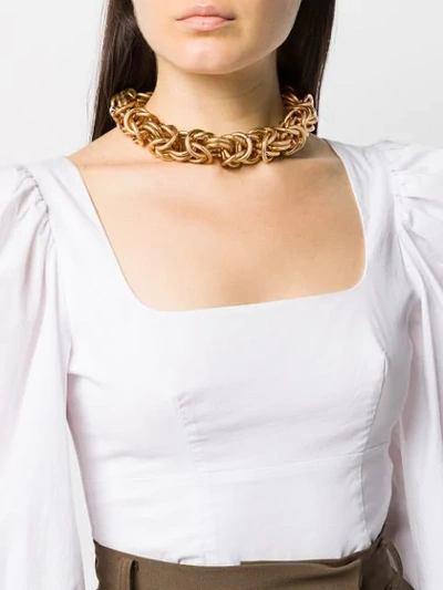 Shop Alberta Ferretti Ring-chain Choker In Gold