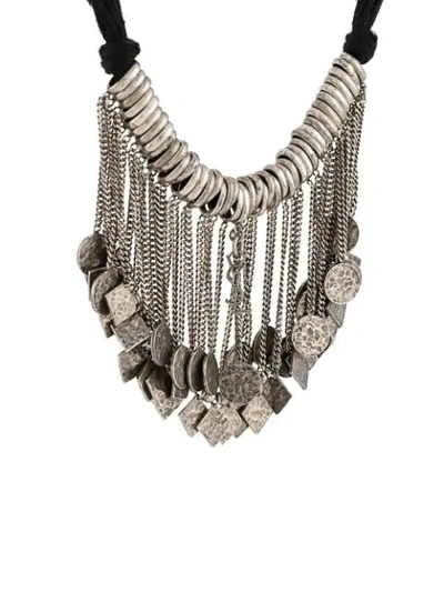 Shop Saint Laurent Chain-detail Necklace In Metallic