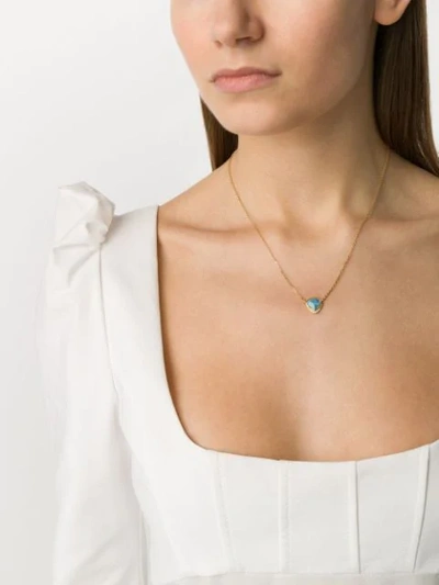 Shop Brooke Gregson 18kt Yellow Gold Diamond Opal Necklace In Blue
