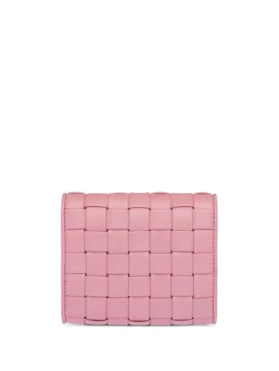 Shop Miu Miu Woven Nappa Leather Wallet In Pink