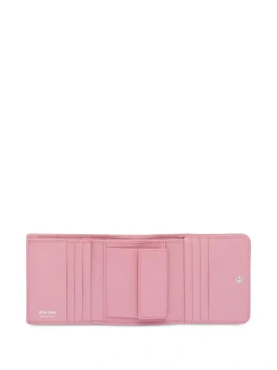 Shop Miu Miu Woven Nappa Leather Wallet In Pink