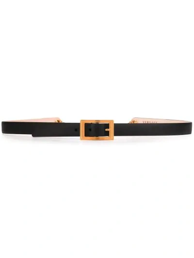 Shop Versace Medusa Charm Belt In Black