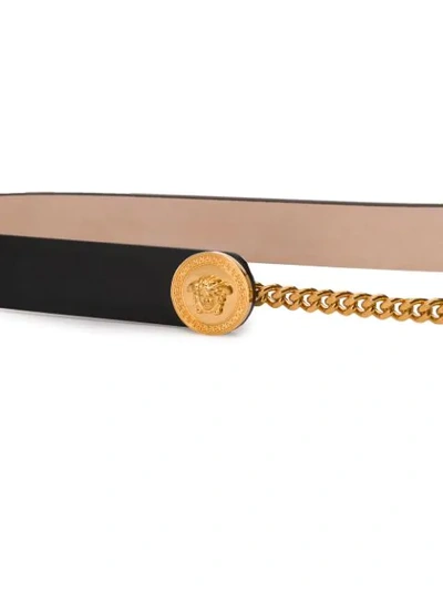 Shop Versace Medusa Charm Belt In Black