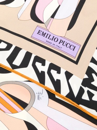 Shop Emilio Pucci Geometric-print Scarf In Neutrals