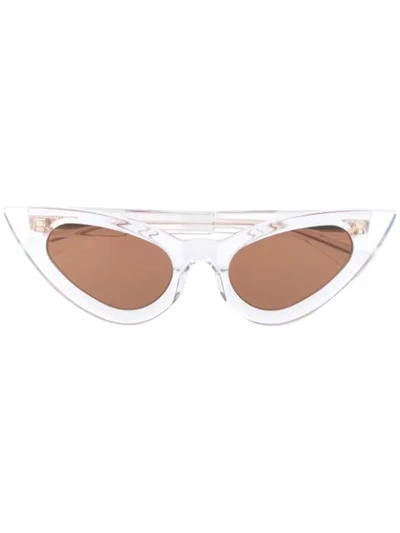 Shop Kuboraum Cats Eye Sunglasses In White