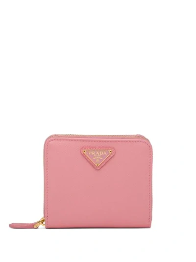 Shop Prada Small Zipped Wallet In Pink