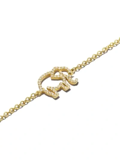 Shop Kiki Mcdonough 18kt Yellow Gold Memories Diamond Elephant Bracelet