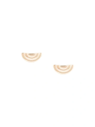 Shop Natalie Marie 9kt Yellow Gold Ochre Tile Stud Earrings