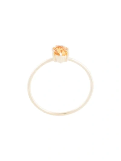 Shop Natalie Marie 9kt Yellow Gold Citrine Tiny Rose Cut Ring