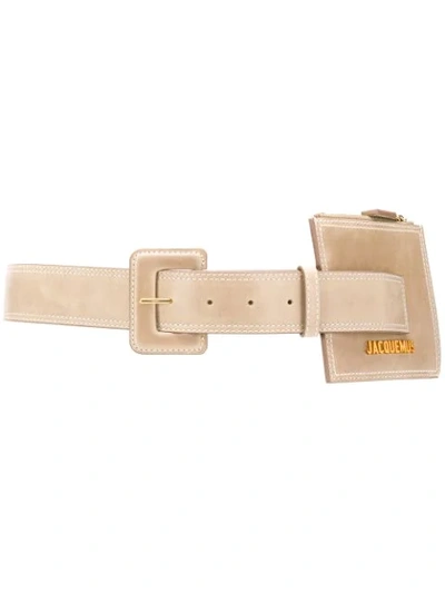 Shop Jacquemus La Ceinture Porte Monnaie Belt In Neutrals