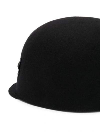 Shop Yohji Yamamoto Zip-detail Wide Cap In Black