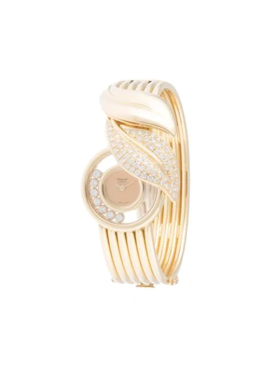 Pre-owned Chopard  Happy Diamonds 26mm In Gold