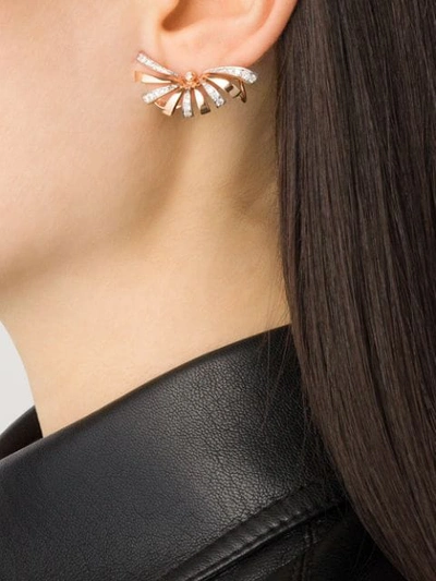 Shop Brumani 18kt Rose And White Gold Buriti Diamond Cuff Earrings
