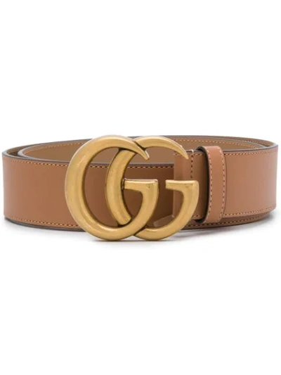 Shop Gucci Gg Marmont Belt In Neutrals