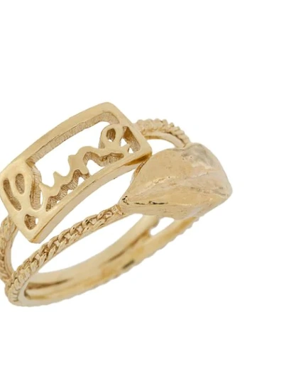 Wouters & Hendrix Mouth Stacked Ring In Gold