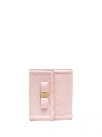 Shop Ferragamo Bow-detail Logo-plaque Purse In Pink