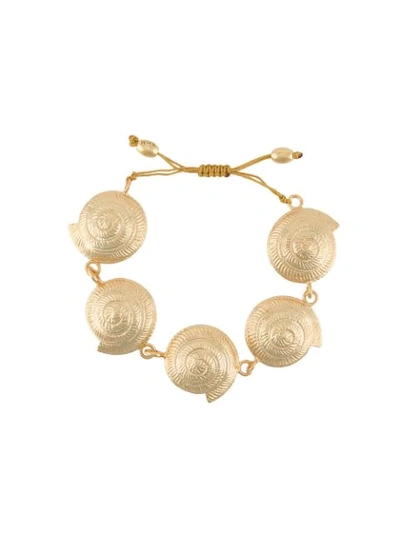 Shop Tohum Small Archi Shell Bracelet In Gold