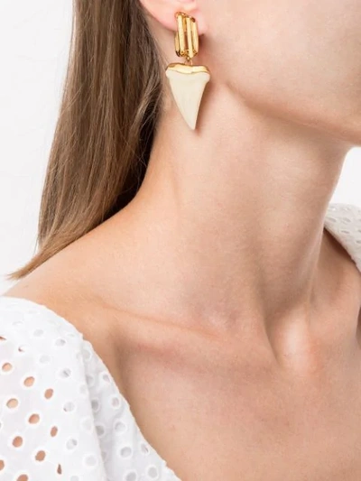 Shop Chloé Shark's Tooth Clip-on Earrings In Gold