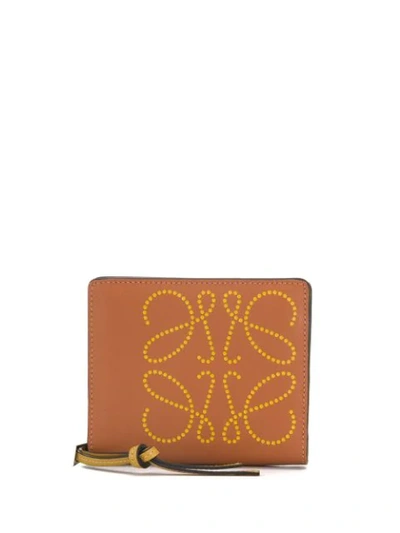 Shop Loewe Monogram Square Wallet In Brown