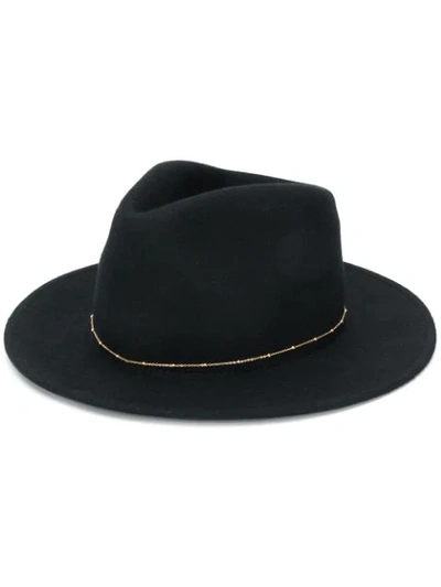 Shop Van Palma Noe Chain Embellished Hat In Black