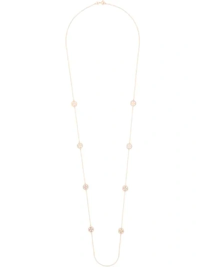 Shop Tory Burch Miller Pavé Long Necklace In Pink