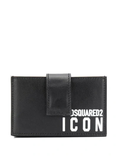 Shop Dsquared2 Icon-print Cardholder In Black