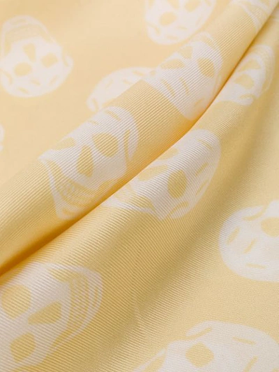 Shop Alexander Mcqueen Skull-print Scarf In Yellow
