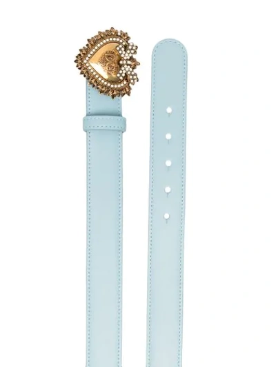 Shop Dolce & Gabbana Devotion Buckle Belt In Blue