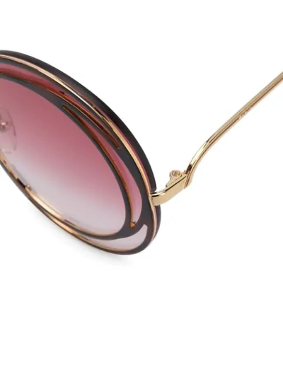 Shop Chloé Carlina Oversized Round Sunglasses In Brown