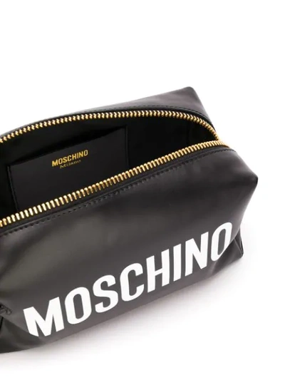 Shop Moschino Logo Cosmetic Case In Black