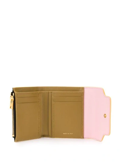 Shop Marni Colour Blocked Foldover Wallet In Pink