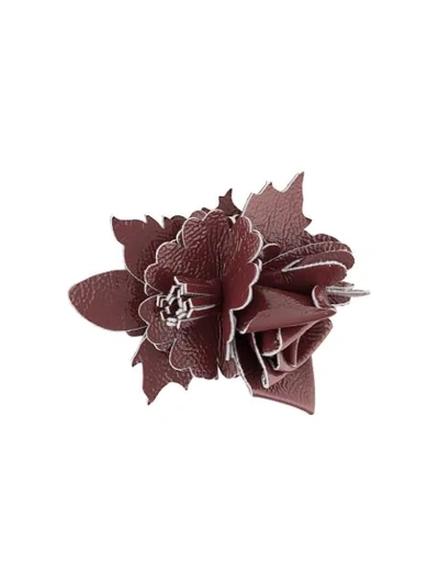 Shop Philosophy Di Lorenzo Serafini Flower Appliqué Brooch In Red