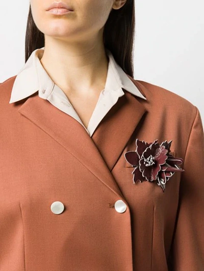 Shop Philosophy Di Lorenzo Serafini Flower Appliqué Brooch In Red